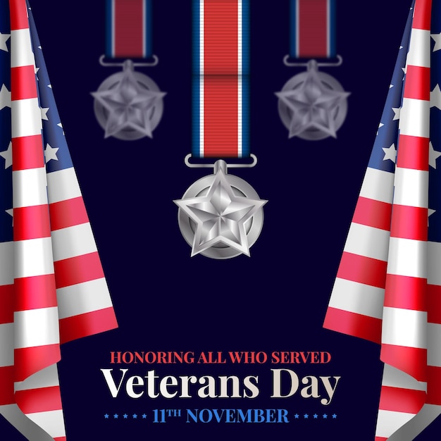 Photo veterans day social media post design