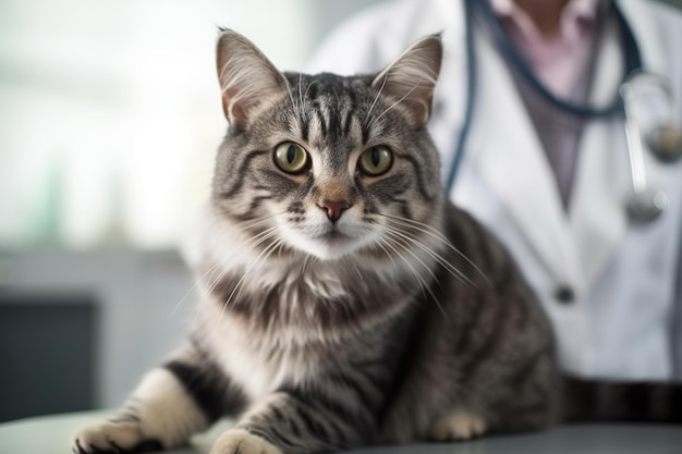 Veterinarian Examining cat