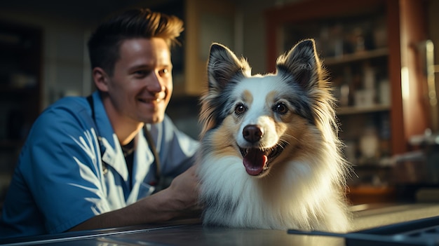 A veterinarian setting up examination tools in a veterinary clinic veterinary care healthcare hd