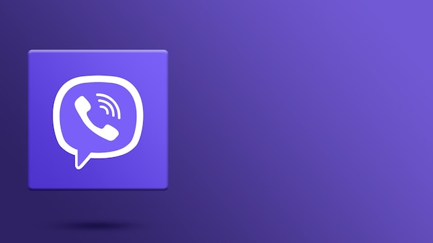 Viber logo on 3d platform