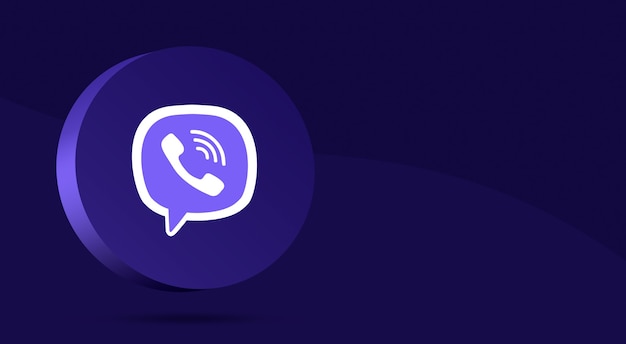 Viber logo minimal design on circle 3d