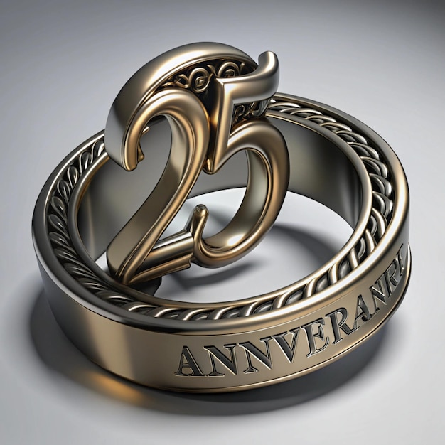 Photo vibrant 25th anniversary emblem design for posters and packaging