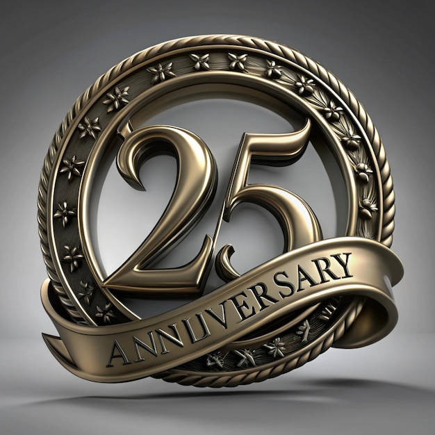 Photo vibrant 25th anniversary emblem design for posters and packaging