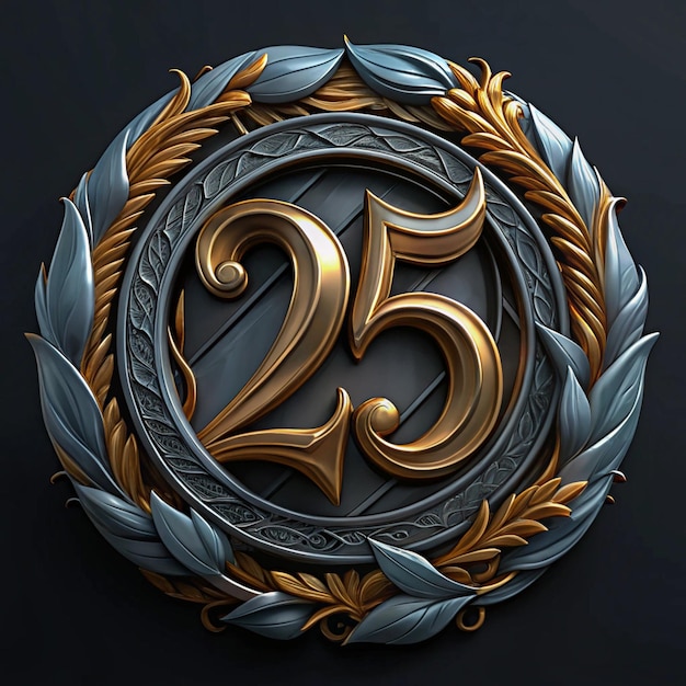 Vibrant 25th Anniversary Emblem Design for Posters and Packaging