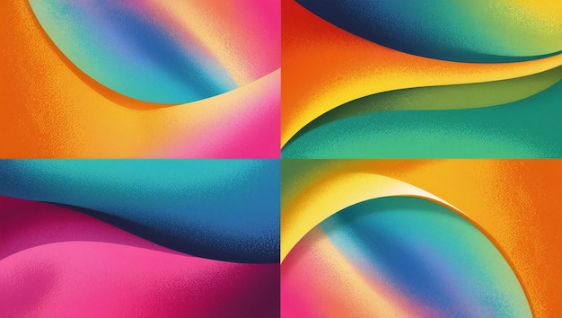 Vibrant 2D Colorful Gradient Wallpaper with Grainy Texture for Modern Designs