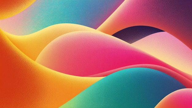 Vibrant 2D Colorful Gradient Wallpaper with Grainy Texture for Modern Designs