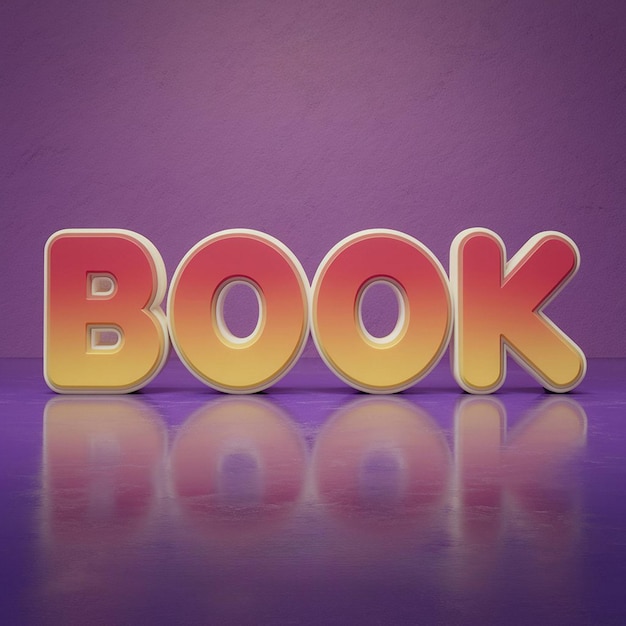 Photo vibrant 3d book text effect with playful cartoon style