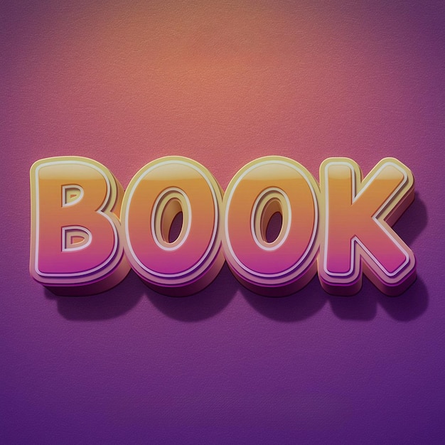 Photo vibrant 3d book text effect with playful cartoon style