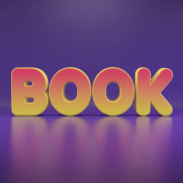 Photo vibrant 3d book text effect with playful cartoon style