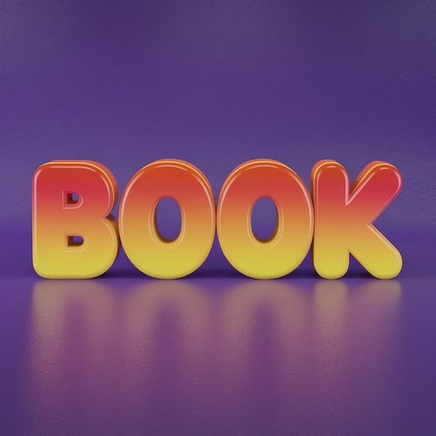 Photo vibrant 3d book text effect with playful cartoon style