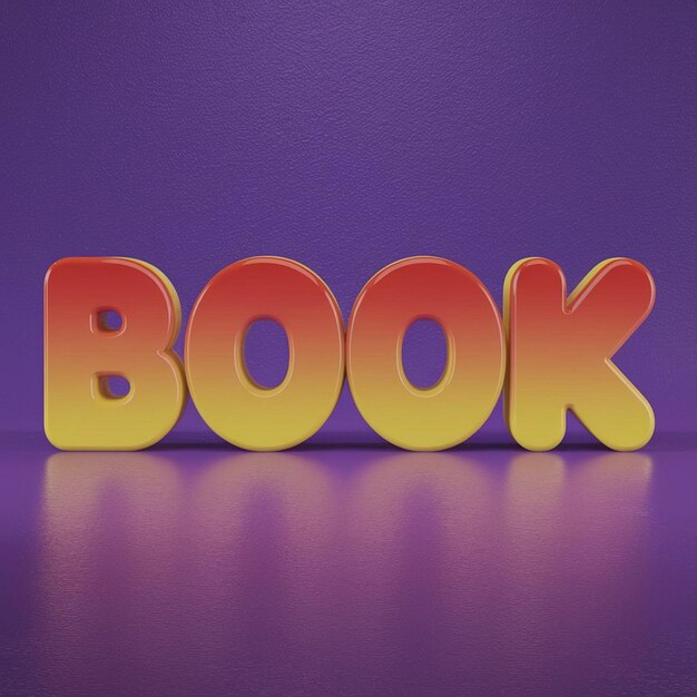 Photo vibrant 3d book text effect with playful cartoon style