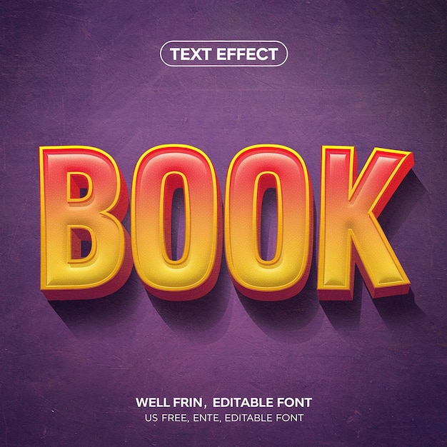 Photo vibrant 3d book text effect with playful cartoon style