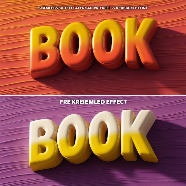 Photo vibrant 3d book text effect with playful cartoon style