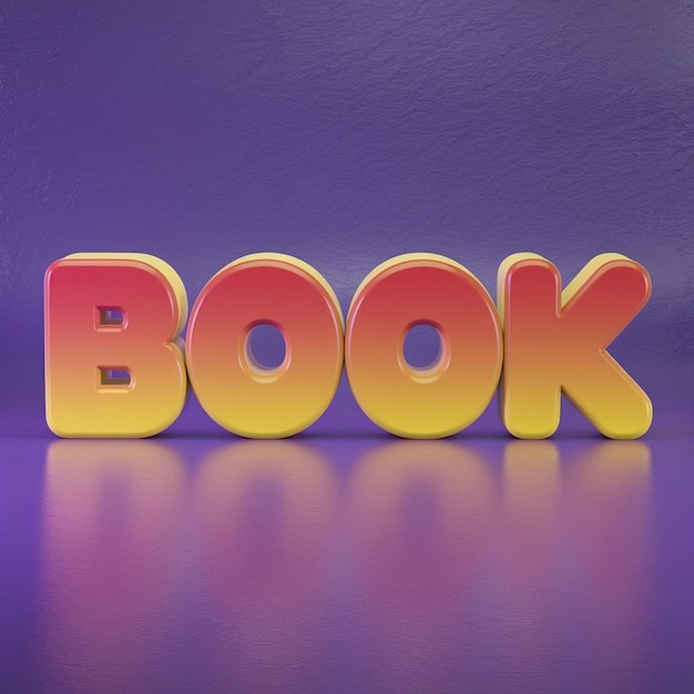 Photo vibrant 3d book text effect with playful cartoon style