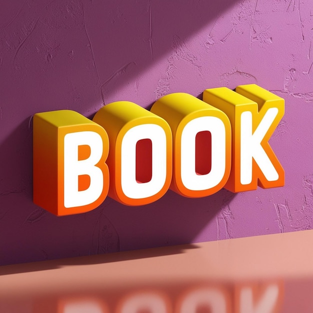 Photo vibrant 3d book text effect with playful cartoon style