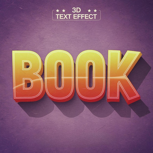 Photo vibrant 3d book text effect with playful cartoon style