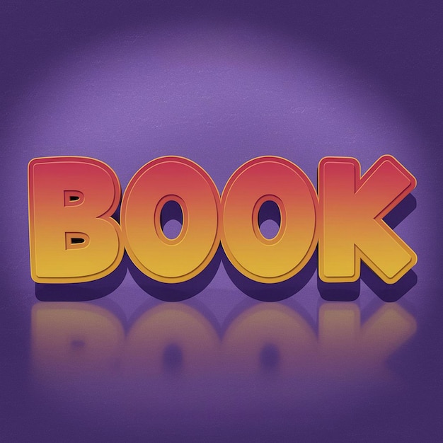 Photo vibrant 3d book text effect with playful cartoon style