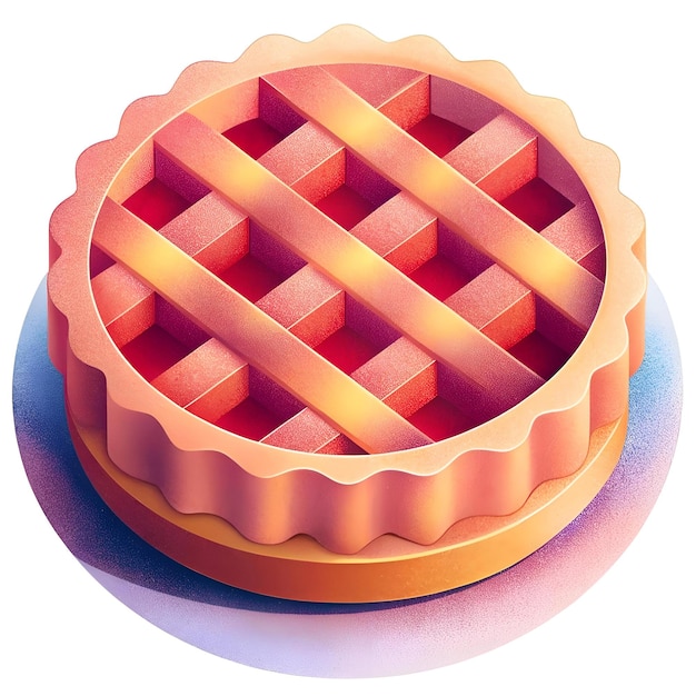 A vibrant 3D illustration of a delicious pie perfect for adding a touch of sweetness to your designs