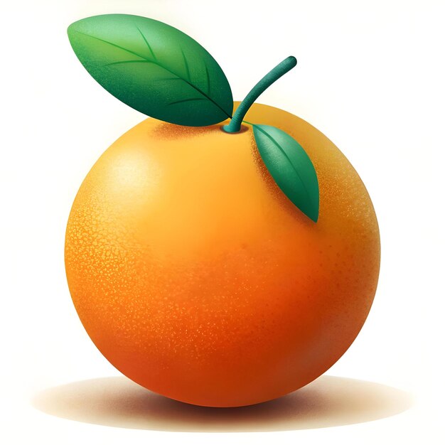 Photo a vibrant 3d illustration of a juicy tangerine with a single green leaf perfect for adding a touch of freshness to your designs