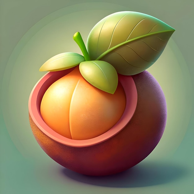 A vibrant 3D illustration of a kola nut perfect for branding apps and game design