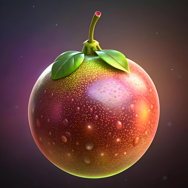 Photo a vibrant 3d illustration of a pequi fruit featuring a detailed texture and vibrant colors