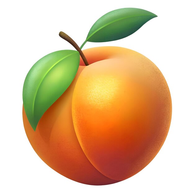 Photo a vibrant 3d illustration of a ripe apricot perfect for adding a touch of summer to your designs