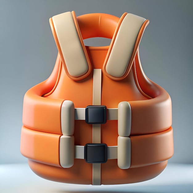 Photo a vibrant 3d life jacket icon perfect for safety signs mobile apps and website designs