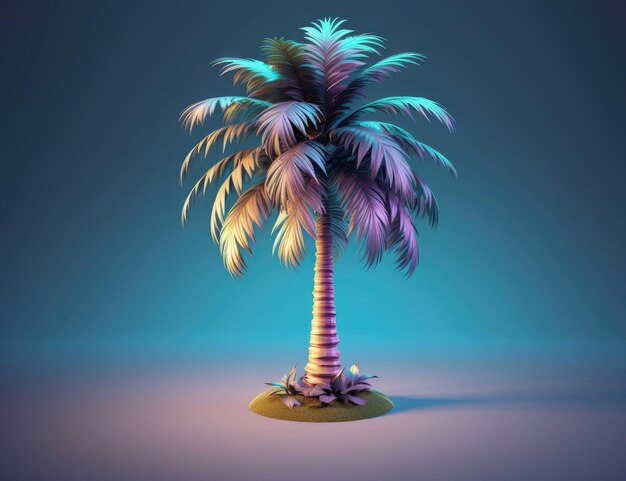 Vibrant 3D Palm Tree Oasis