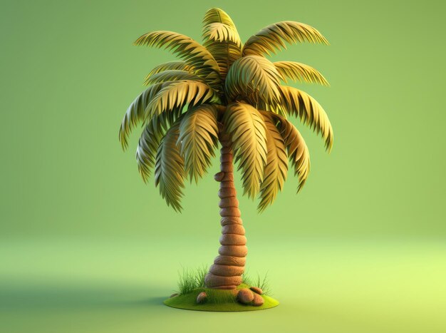 Vibrant 3D Palm Tree Oasis