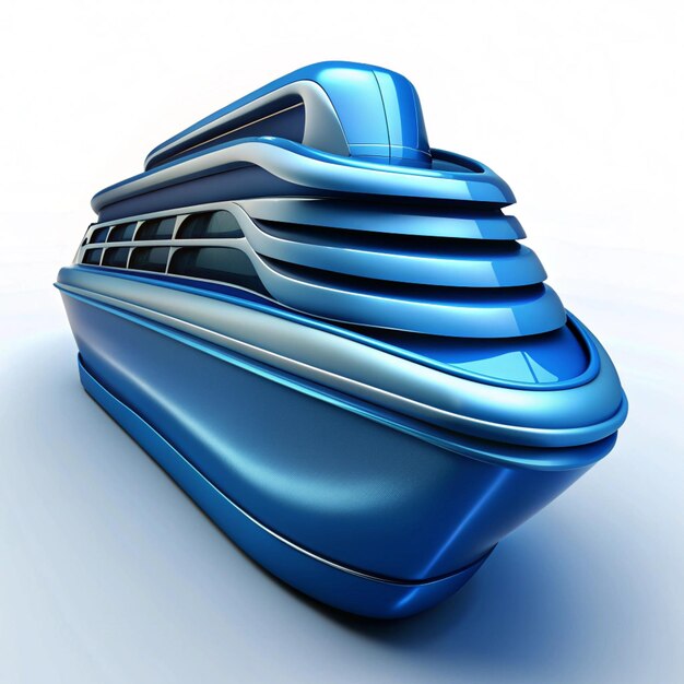 Photo vibrant 3d plasticstyle icon of a sleek modern cruise ship with glossy finishes