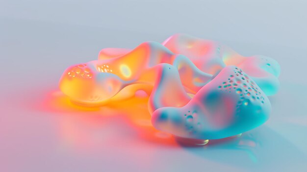 Vibrant 3D render of Abstract shapes gradient colors with dynamic fluid forms