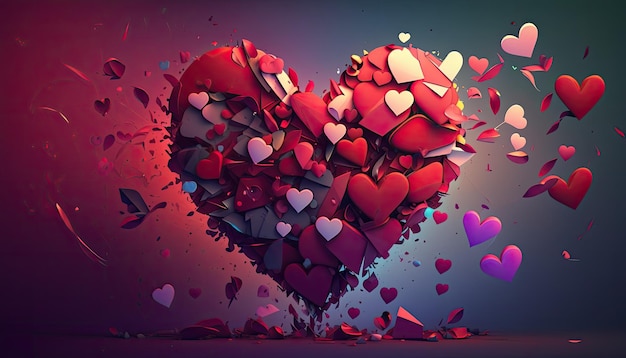 Vibrant 3D Valentine's Day Background