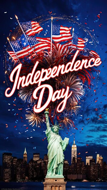 Photo a vibrant 4k cinematic photograph of the words independence day written in bold