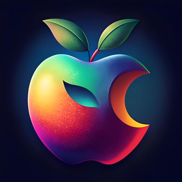 Photo a vibrant and abstract apple with a unique design perfect for branding technology and design projects