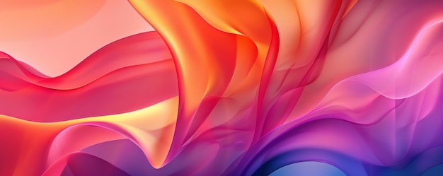 Vibrant abstract art with flowing colorful waves in orange and pink hues