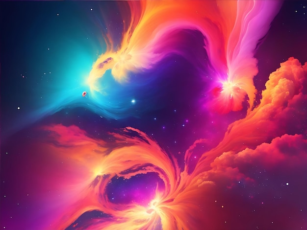 a vibrant abstract background inspired by the explosion of colors and energy found in the cosmos