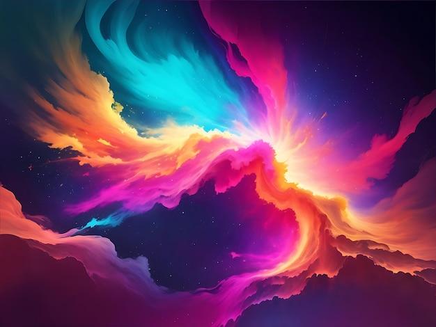 a vibrant abstract background inspired by the explosion of colors and energy found in the cosmos