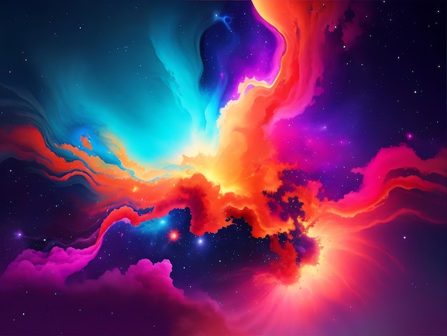 a vibrant abstract background inspired by the explosion of colors and energy found in the cosmos