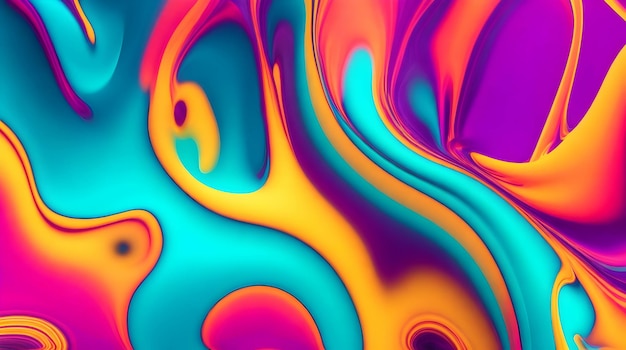 a vibrant abstract background inspired by the mixing and swirling of fluorescent liquids