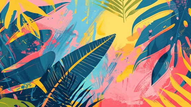 A Vibrant Abstract Background Inspired by Tropical Landscapes