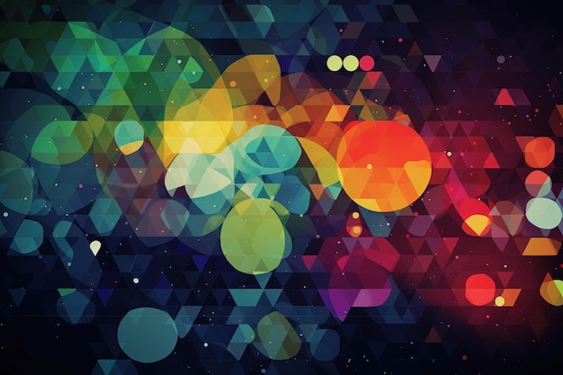 Vibrant abstract background with circular shapes and dots Generative AI