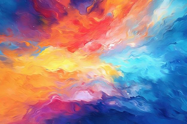 Vibrant abstract background with dynamic swirls of colors and textures for use in digital designs presentations or album covers illustration generative ai