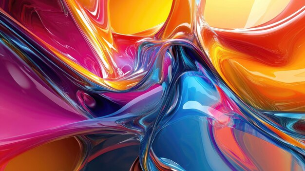 A vibrant abstract background with flowing colorful shapes The colors are bold and bright creating a sense of energy and movement