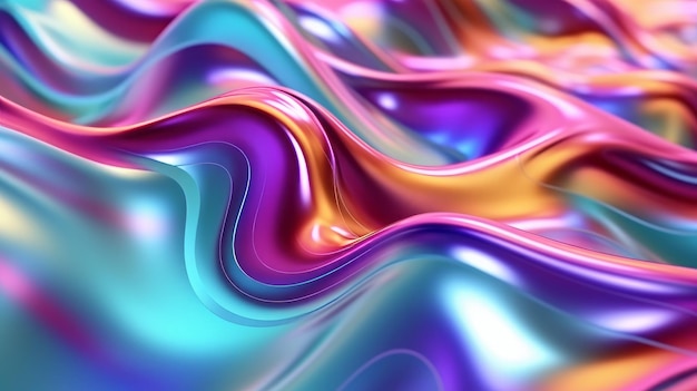 A vibrant abstract background with flowing waves and curves created with Generative AI technology