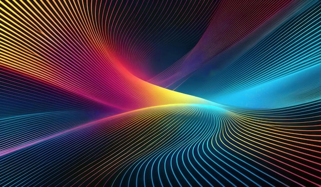 A vibrant abstract background with smooth flowing waves Generate AI