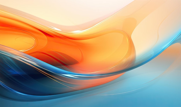 Vibrant abstract background with wavy lines in hues of orange and blue evoking energy Dynamic interplay of colors forming captivating patterns AI Generative