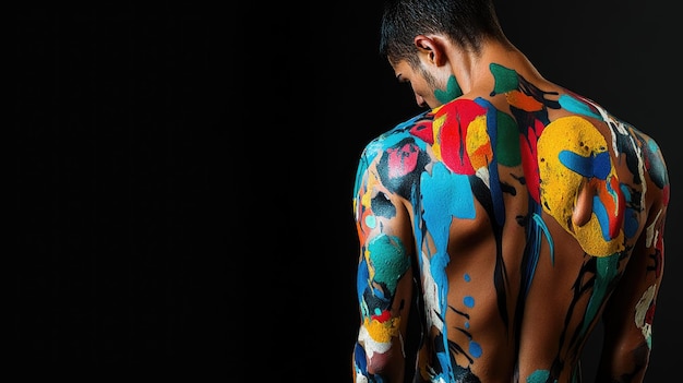 Photo vibrant and abstract body art colorful designs and dynamic patterns