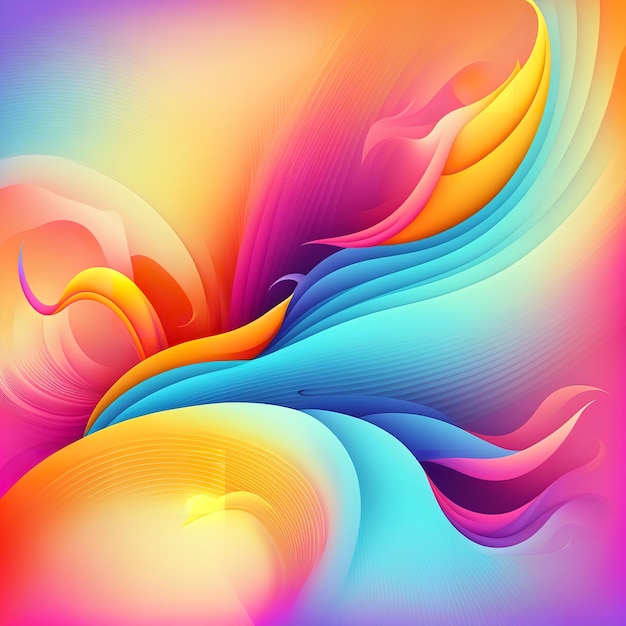 Vibrant Abstract Colorful Volumetric Background in a Cloud Wave Form