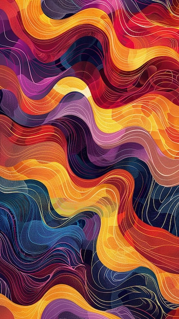 Vibrant abstract colorful waves background