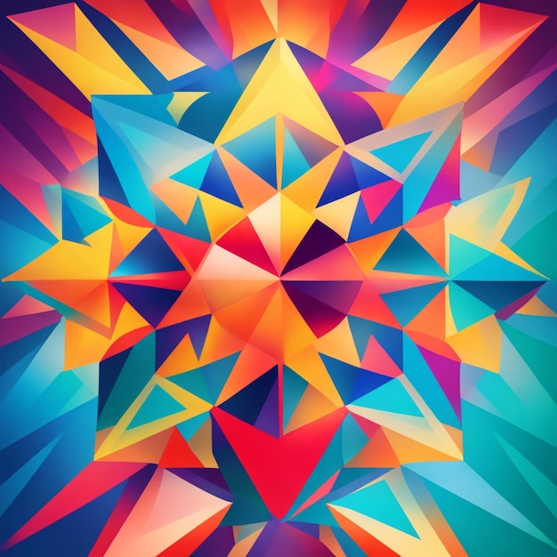 A vibrant abstract featuring of triangles background